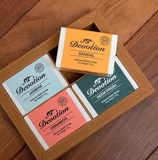 【メール便送料無料】瞑想の街からやってきたナチュラル石鹸　Devotion 4個 ギフトセット 2 - こちらのパッケージでお送りします。素敵なギフトパックです