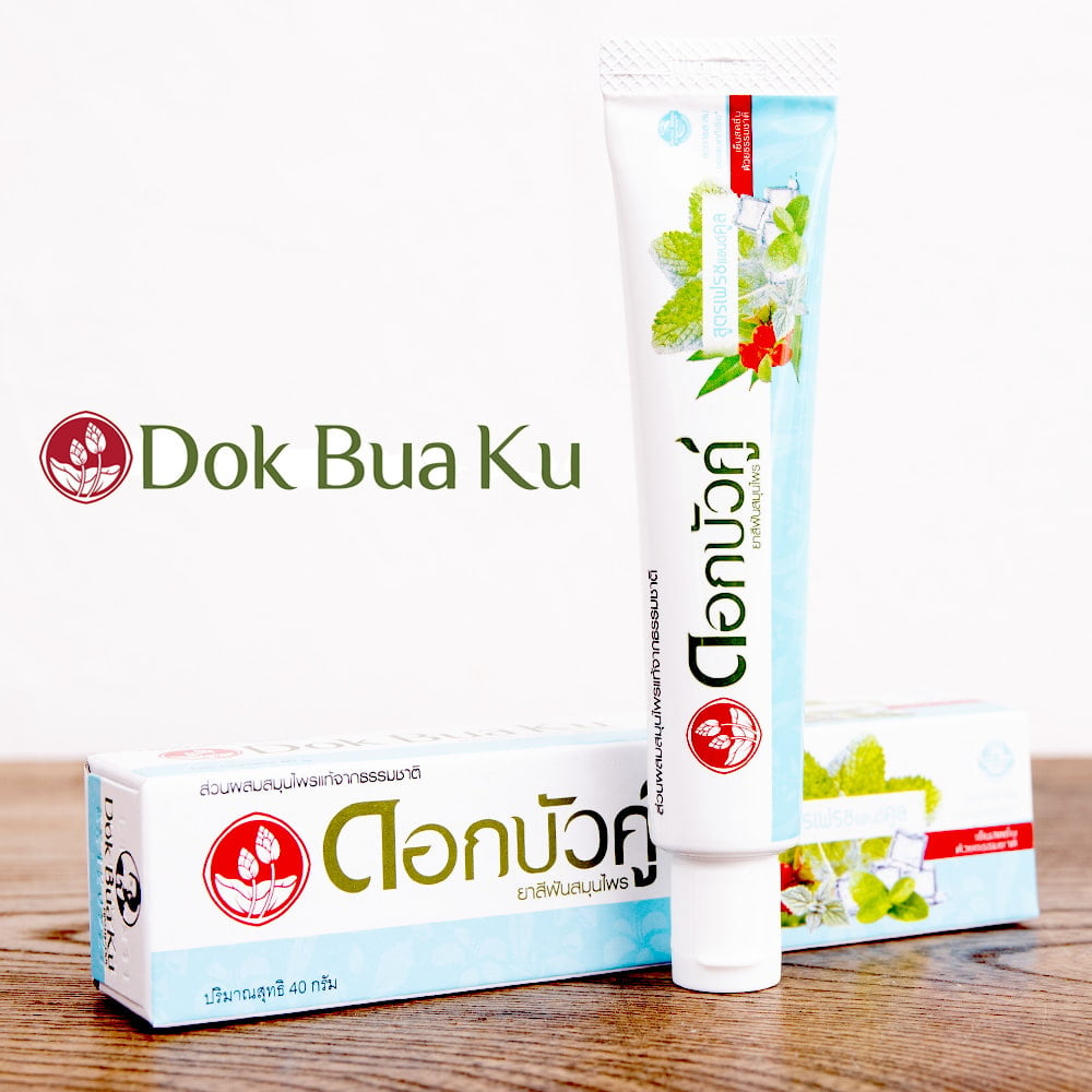 Dok Bua Ku ハーバル トゥースペースト フレッシュ＆クール - HERBAL TOOTHPASTE FRESH & COOL 40g1枚目の説明写真です