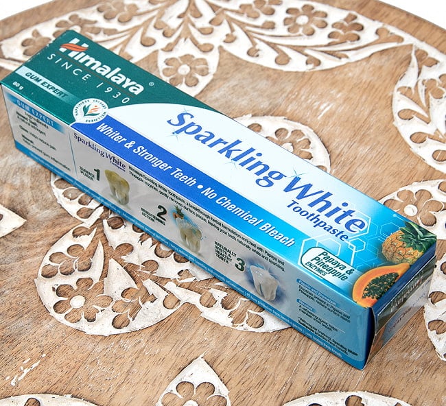 [消費期限間近]インドのアーユルヴェーダ歯磨き粉 - スパークリングホワイト【Himalaya Herbals】 2 - 