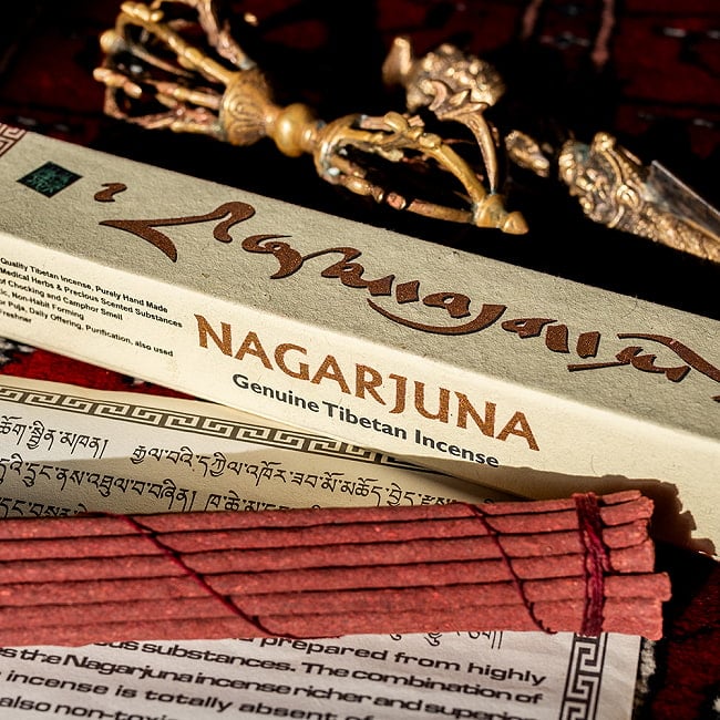 高級チベット香　ナーガールジュナ　龍樹香　NAGARJUNA Genuine Tibetan Incense　古代インドの仏教僧をモチーフにしたチベット香 6 - 別の角度からの写真です