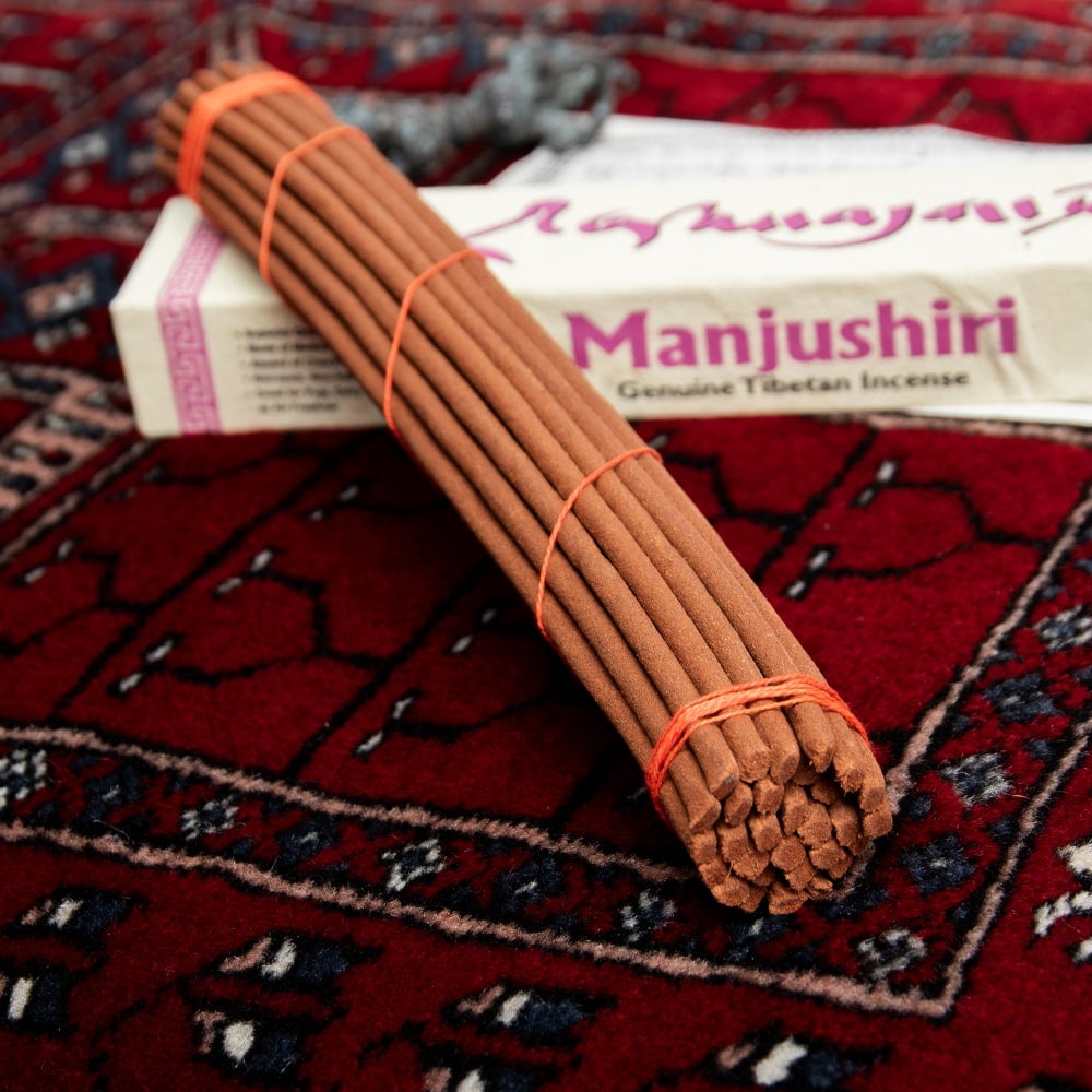 高級チベット香　マンジュシュリー　文殊菩薩香　MANJUSHIRI Genuine Tibetan Incense　文殊菩薩をモチーフにしたチベット香3枚目の説明写真です