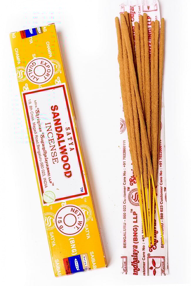 【Satya】サンダルウッド香 Sandalwood Incenseの写真お香,インセンス,インド香,Satya,サティヤ,サンダルウッド,白檀,Shrinivas Sugandhalaya,サイババ,Sai baba