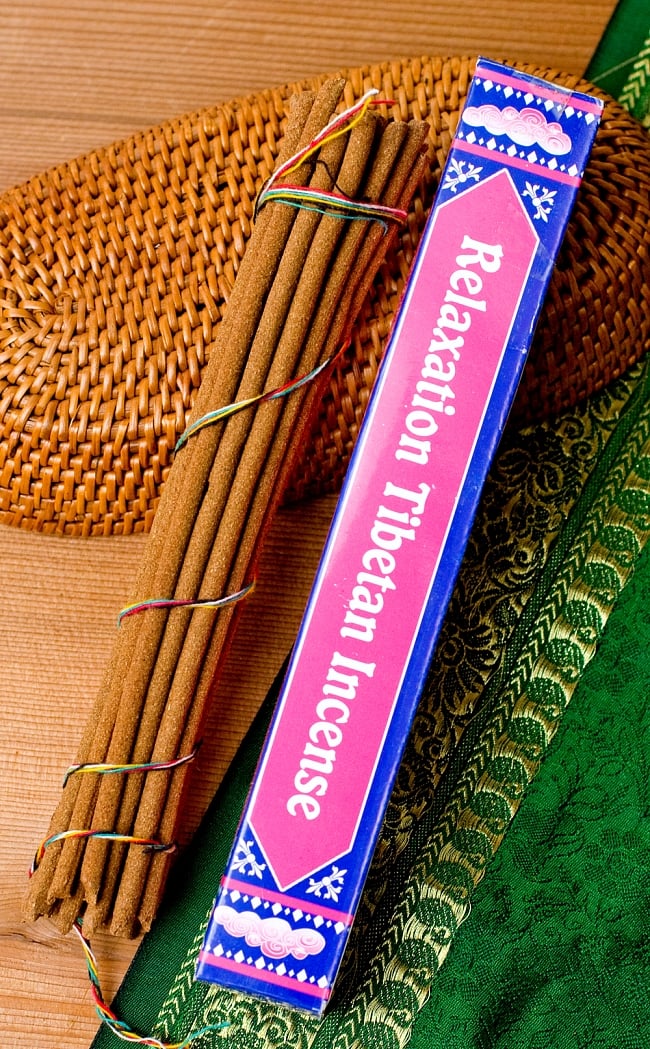 Relaxation Tibetan Incense -チベットリラクゼーション香の写真1枚目です。パッケージと中身です。
チベット香,お香,インセンス,