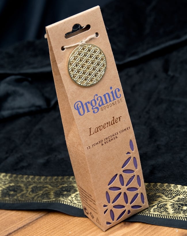 お香立つきOrganic Goddessコーン香ギフトセット - ラベンダー 2 - パッケージの全体写真です