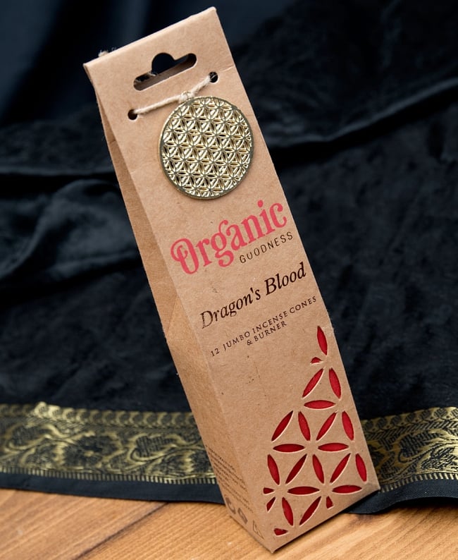 お香立つきOrganic Goddessコーン香ギフトセット - DragonsBlood 2 - パッケージの全体写真です