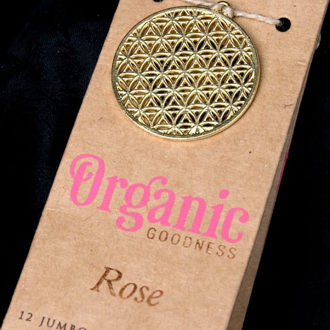 お香立つきOrganic Goddessコーン香ギフトセット - ローズの写真1枚目です。パッケージのアップですギフト,お香,インセンス,ローズ,Rose