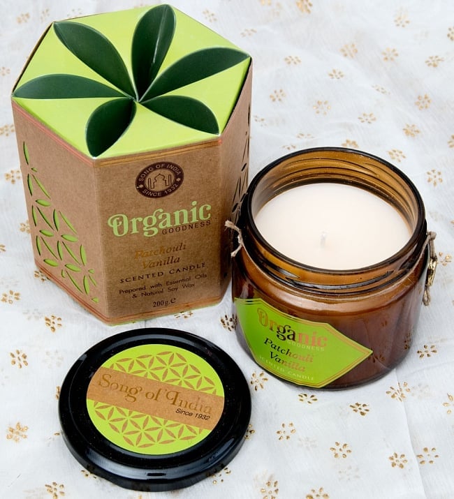 フレグランスキャンドル・ギフトセット - ORGANIC GOODNESS  - パチュリ・バニラの写真ギフト,プレゼント,手土産,フレグランスキャンドル,ろうそく,ろうそく　香り,お香,キャンドル