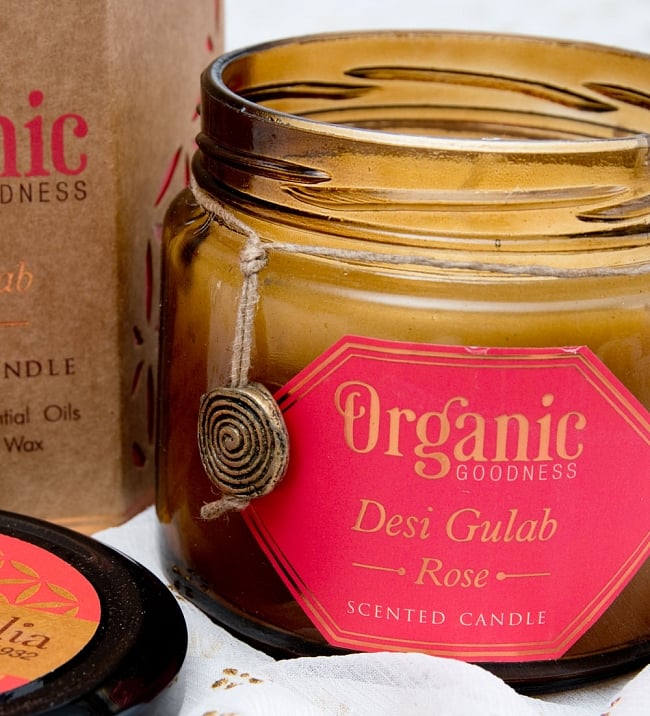 フレグランスキャンドル・ギフトセット - ORGANIC GOODNESS  - DesiGulab 8 - チャームはインド先住民族のデザイン