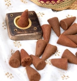 オーガンジーの袋入りコーンお香セット - ホワイト・ムスク - サブ4