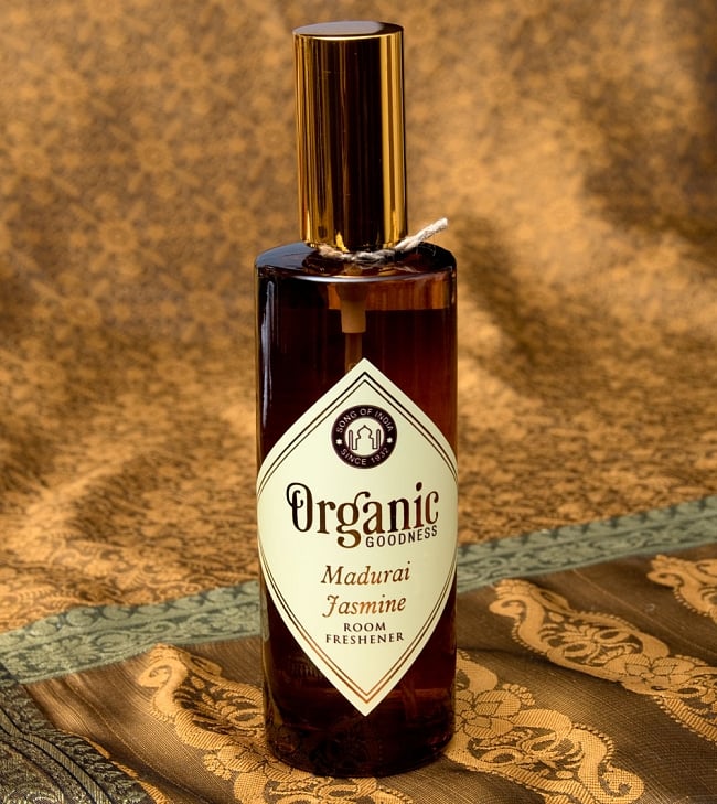 ルームスプレー - Organic Goodness - マドゥライ・ジャスミンの写真1枚目です。正面から撮影しました。インドとは思えないおしゃれなデザインです
お香,ルームフレッシュナー,スプレー,香り スプレー,お香 スプレー,ギフト,贈り物