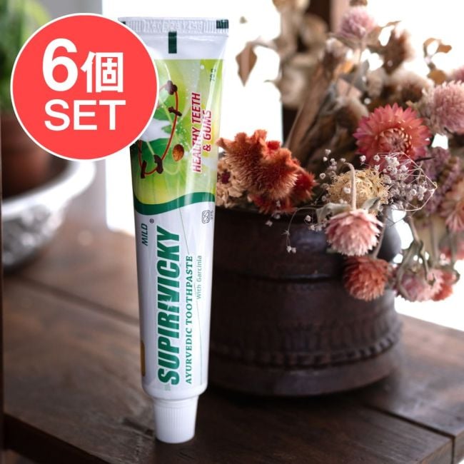 【6個セット】シダレッパ スピルビッキー マイルド 歯磨き粉 - Supirivicky Mild Ayurvedic Toothpaste 70gの写真