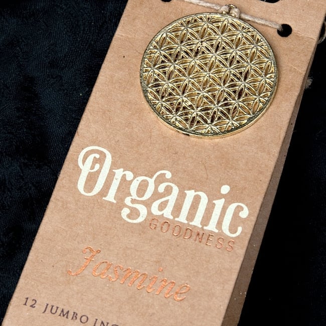 【6個セット】お香立つきOrganic Goodnessコーン香ギフトセット - ジャスミン 2 - パッケージのアップです