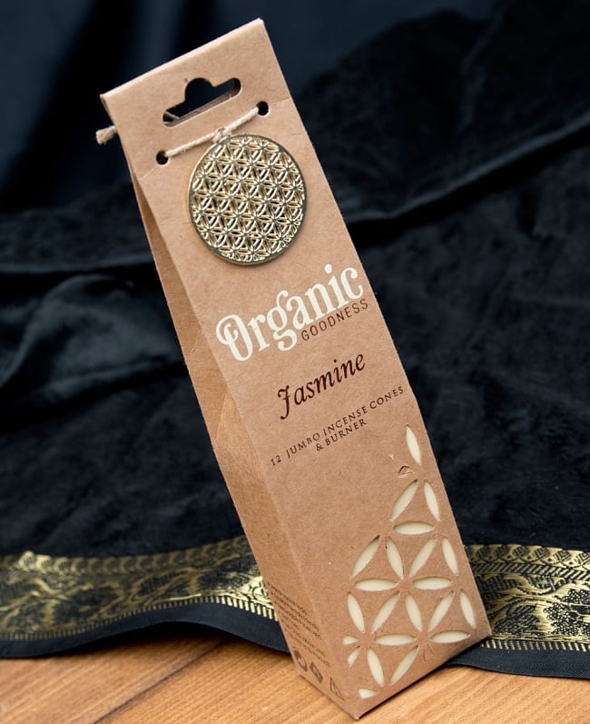 【6個セット】お香立つきOrganic Goodnessコーン香ギフトセット - ジャスミン 3 - パッケージの全体写真です