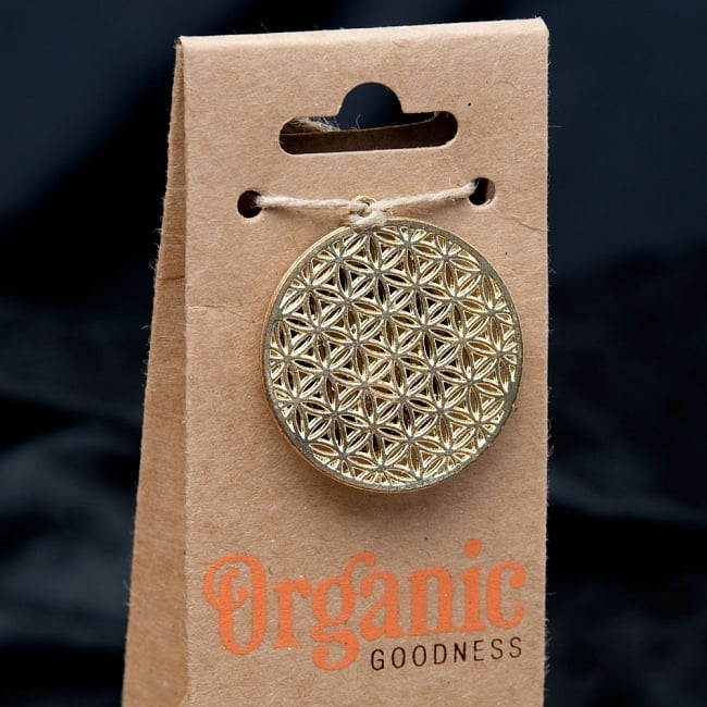 【6個セット】お香立つきOrganic Goodnessコーン香ギフトセット - パチュリー 4 - Flower of Lifeの部分を拡大しました