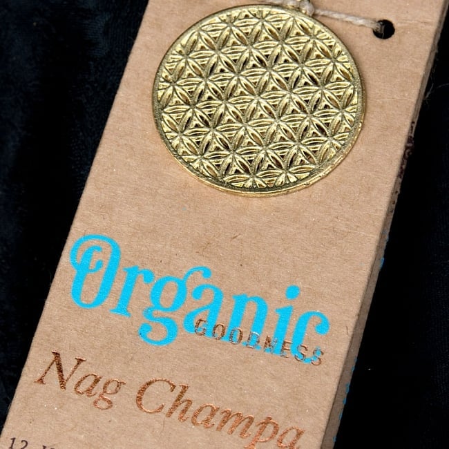 【6個セット】お香立つきOrganic Goodnessコーン香ギフトセット - ナグチャンパ 2 - パッケージのアップです