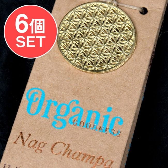 【6個セット】お香立つきOrganic Goodnessコーン香ギフトセット - ナグチャンパの写真