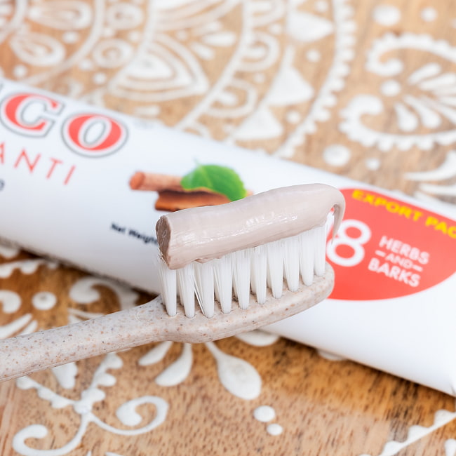 【10個セット】ヴィッコ　ヴァジュラダンティ - VICCO VAJRADANTI Herbal Toothpaste 100g 【VICCO】 10 - 歯ブラシに載せてみたところです