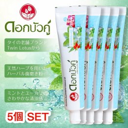 【5個セット】Dok Bua Ku ハーバル トゥースペースト フレッシュ&クール - HERBAL TOOTHPASTE FRESH & COOL 100g