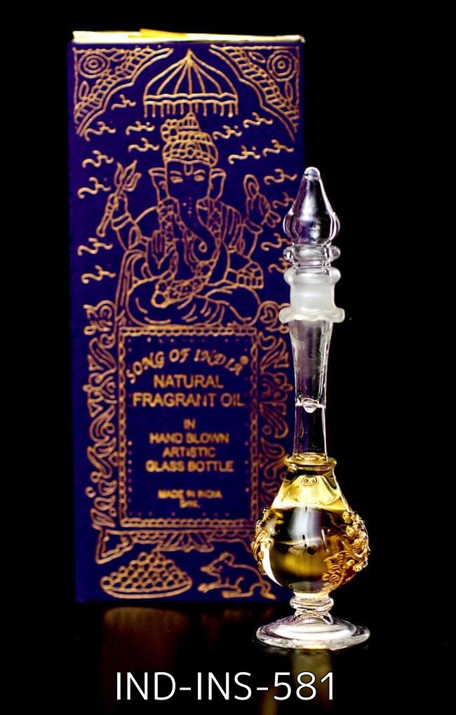 【送料無料・自由に選べる8個セット】【5ml】ナチュラルフレグランスオイル　　昔ながらの美しい吹きガラスボトル 9 - 【5ml】バニラ(Vanilla) - ナチュラルフレグランスオイル (IND-INS-585)の写真です