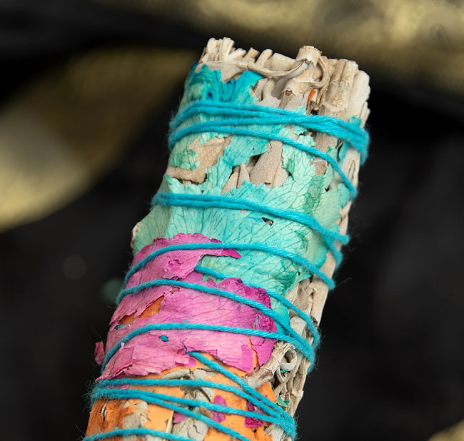 【3個セット】カリフォルニア ホワイトセージ バラのはなびら付き 無農薬 ワンド バンドル スティック [10cm  25g程度] 4 - 拡大してみました