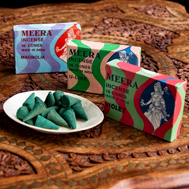 【自由に選べる3個セット】Meera コーン香 の写真1枚目です。お買い得なセット商品です。自由に選べるセット,Meera,Mirabai,インセンス,お香,コーン香