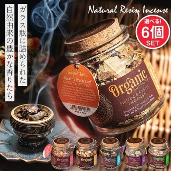 【自由に選べる6個セット】〔各種香りあり〕かわいいガラス瓶入り 樹脂香 ハーブ香 レジンインセンス 自然由来の豊かな香り オラクルカードなどのスマッジングにも