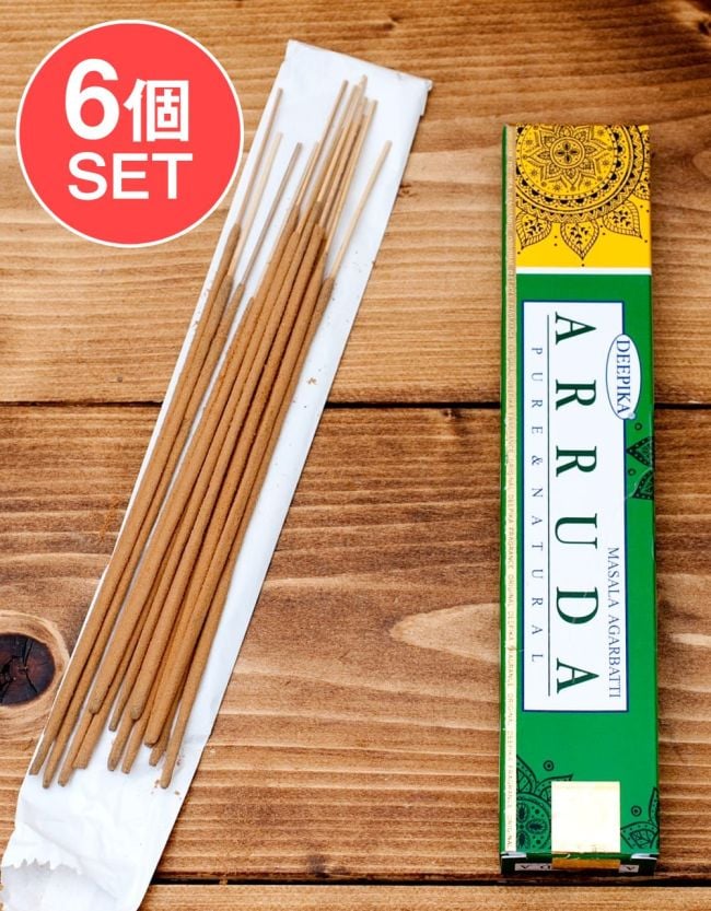 【6個セット】Deepika ヘンルーダ香 Arrudaの写真セット,ルー,Deepika,お香,インセンス,インド香,神聖,ハーブ
