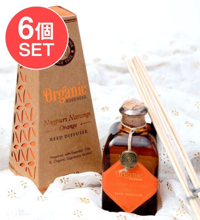 【6個セット】Organic GOODNESS - リードディフューザー - ナグプーリ・ナランギ オレンジの写真