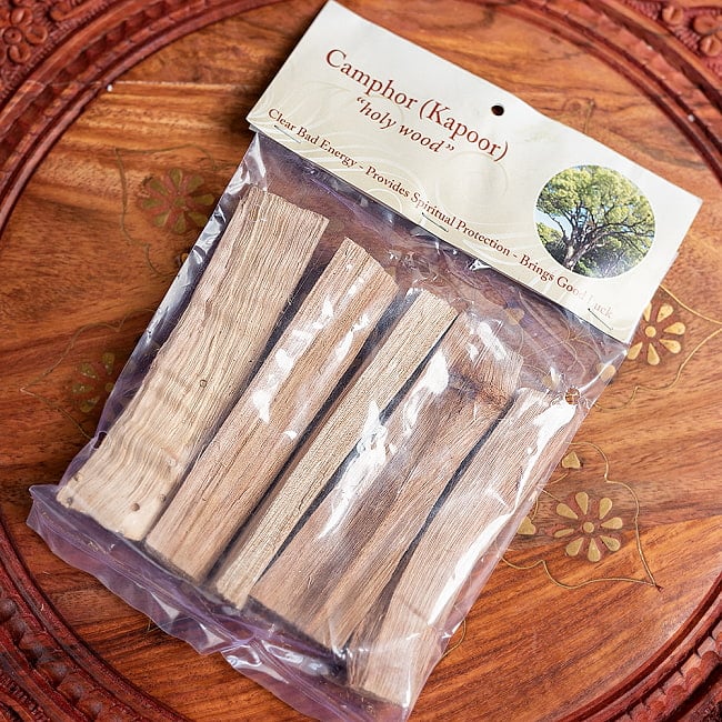 【6個セット】ヒンドゥー教の儀式で用いられる　樟脳の原木スティックタイプ　Camphor(Kapoor) 香木　お香【約50g程度】 8 - パッケージです