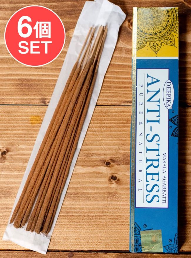 【6個セット】Deepika アンチ・ストレス香 ANTI-STRESSの写真セット,Deepika,お香,インセンス,インド香,レア 香