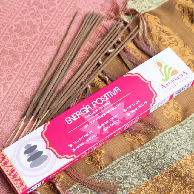 【6個セット】D‘ART - Ayurveda Collection香 - Positive Energy 3 - 裏はスペイン語で香りの名前が書かれています