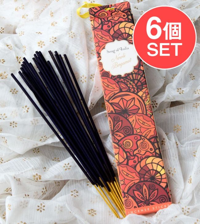 【6個セット】Song of India - Little Pleasures香 - NeroliBergamotの写真セット,お香,インセンス,ナチュラル,ハーバル,インド