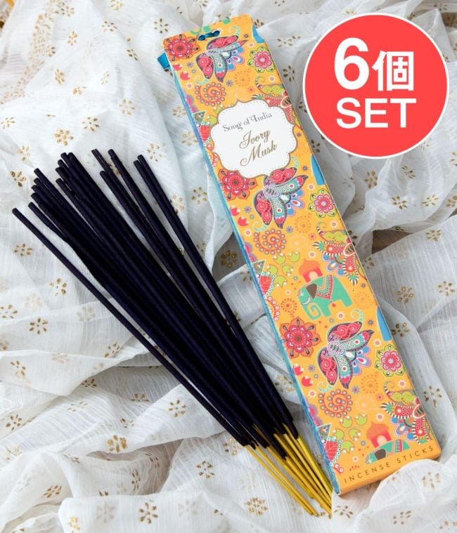 【6個セット】Song of India - Little Pleasures香 - IvoryMuskの写真セット,お香,インセンス,ナチュラル,ハーバル,インド
