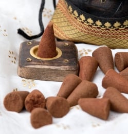 【6個セット】オーガンジーの袋入りコーンお香セット - パチュリー・ノワール - サブ5