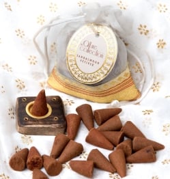 【6個セット】オーガンジーの袋入りコーンお香セット - サンダルウッド - サブ4