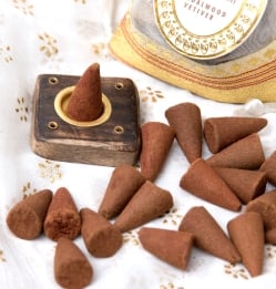 【6個セット】オーガンジーの袋入りコーンお香セット - サンダルウッド - サブ5