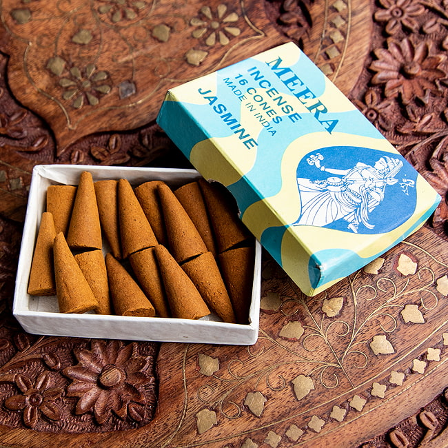 【6個セット】Meera コーン香 Jasmine （ジャスミン）の香り 4 - 内容量はこれくらいになります。