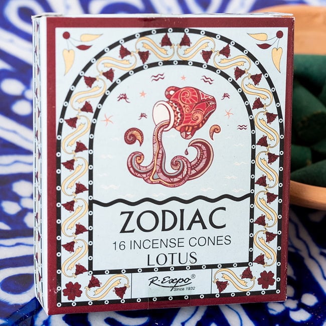 【6個セット】〔みずがめ座〕ロータスの香り　ゾディアック　黄道十二星座のコーン香 3 - パッケージ拡大写真です