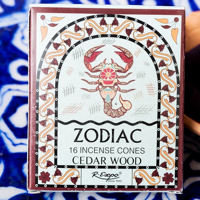 【6個セット】〔さそり座〕シダーウッドの香り ゾディアック 黄道十二星座のコーン香 3 - パッケージ拡大写真です