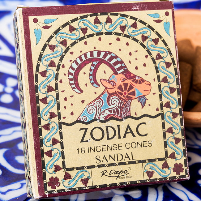 【6個セット】〔やぎ座〕サンダルウッドの香り ゾディアック 黄道十二星座のコーン香 3 - パッケージ拡大写真です