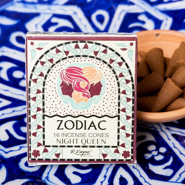 【6個セット】〔ふたご座〕ナイトクイーンの香り ゾディアック 黄道十二星座のコーン香 2 - 黄道十二星座をモチーフにしたお香です ※写真の皿は付属いたしません
