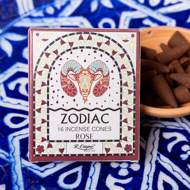 【6個セット】〔おひつじ座〕ローズの香り ゾディアック 黄道十二星座のコーン香 2 - 黄道十二星座をモチーフにしたお香です ※写真の皿は付属いたしません