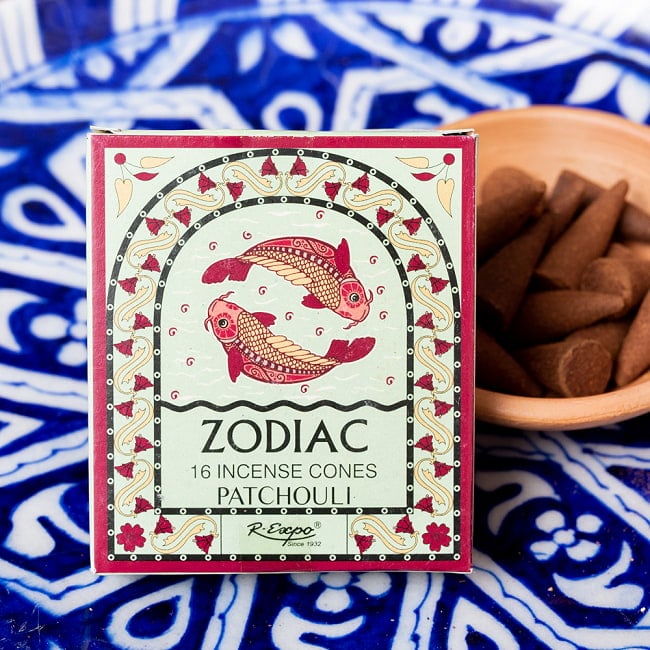 【6個セット】〔うお座〕パチュリの香り ゾディアック 黄道十二星座のコーン香 2 - 黄道十二星座をモチーフにしたお香です ※写真の皿は付属いたしません
