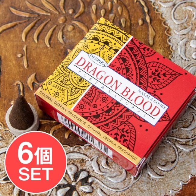 【6個セット】Deepika コーン香 Dragon Bloodの写真セット,Deepika,お香,インセンス,インド香,レア