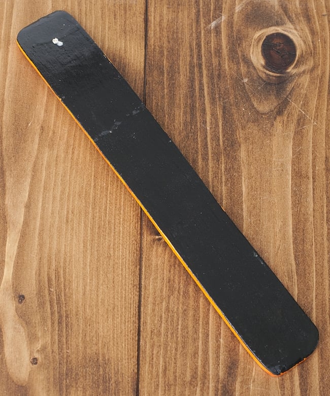 手塗り匙形香たて - 象（オレンジ） 6 - 裏面はシンプルです。