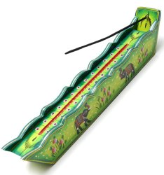 船形お香立 - 象(緑)の画像