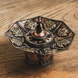 チベット香用蓮型お香立て【約13cm×約9cm】