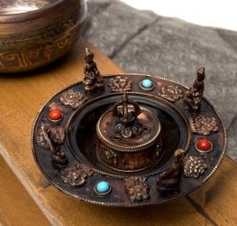 チベット香用アンティークお香立て[直径：約13.5cm]