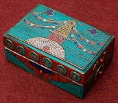 【高品質・一点物】アンティークチベタンジュエリーケース - スワヤンブナートの商品写真