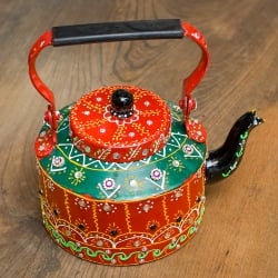 インドのデコレーションやかん - 赤×緑 - サブ2